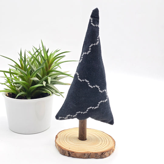 Sapin décoratif - grand - denim revalorisé - noir
