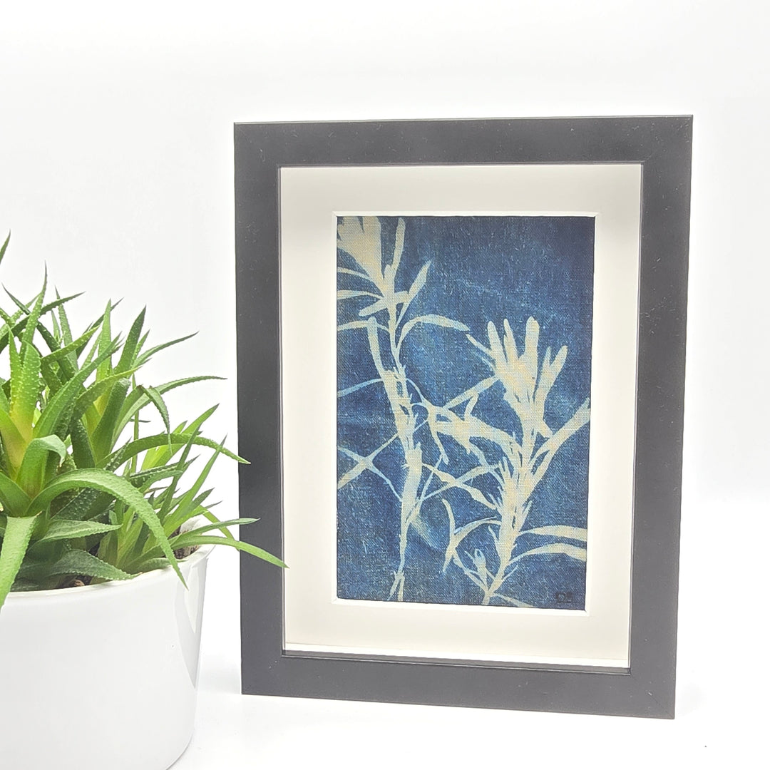 Cadre décoratif – Art en denim recyclé - lavande