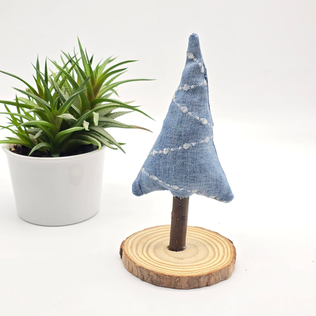 Sapin décoratif - petit - denim revalorisé