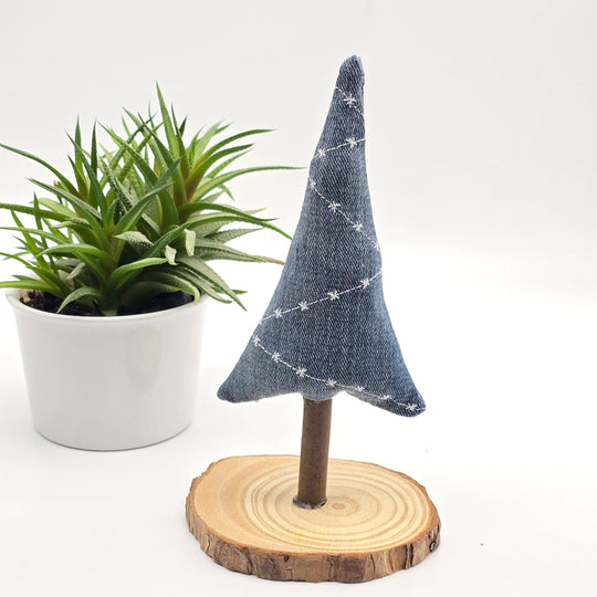 Sapin décoratif - petit - denim revalorisé