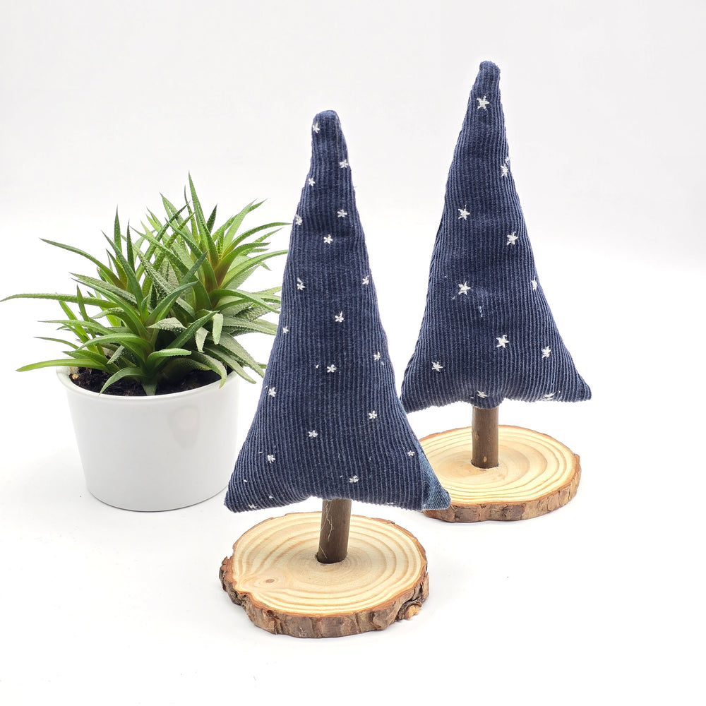 Sapin décoratif - grand - denim revalorisé - bleu