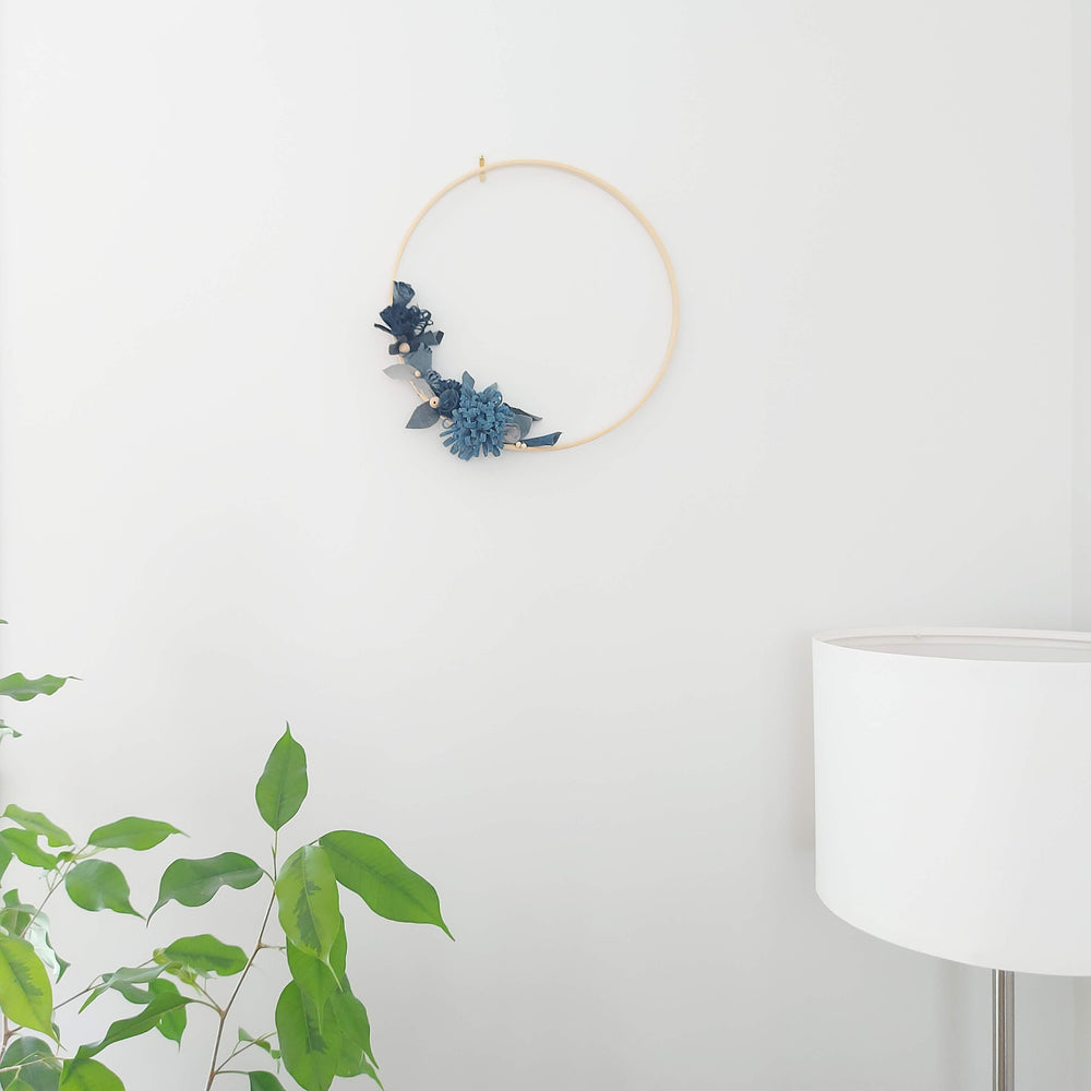 Bamboo and recycled denim decorative wreath - XL - 2