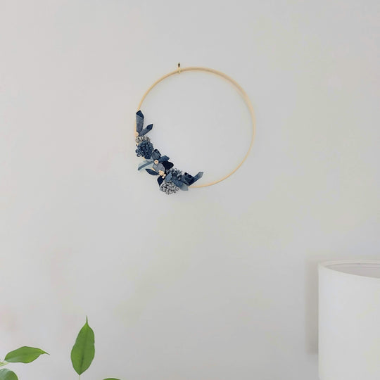 Couronne décorative bambou et denim recyclé - XL - 6