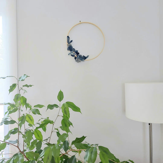 Bamboo and recycled denim decorative wreath - XL - 6