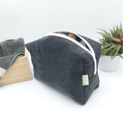 DelycaStef trousse de toilette rectangle noir triangle