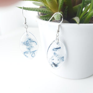 delycastef boucle oreille pendante resine  goutte grand