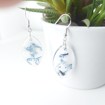 delycastef boucle oreille pendante resine  goutte grand