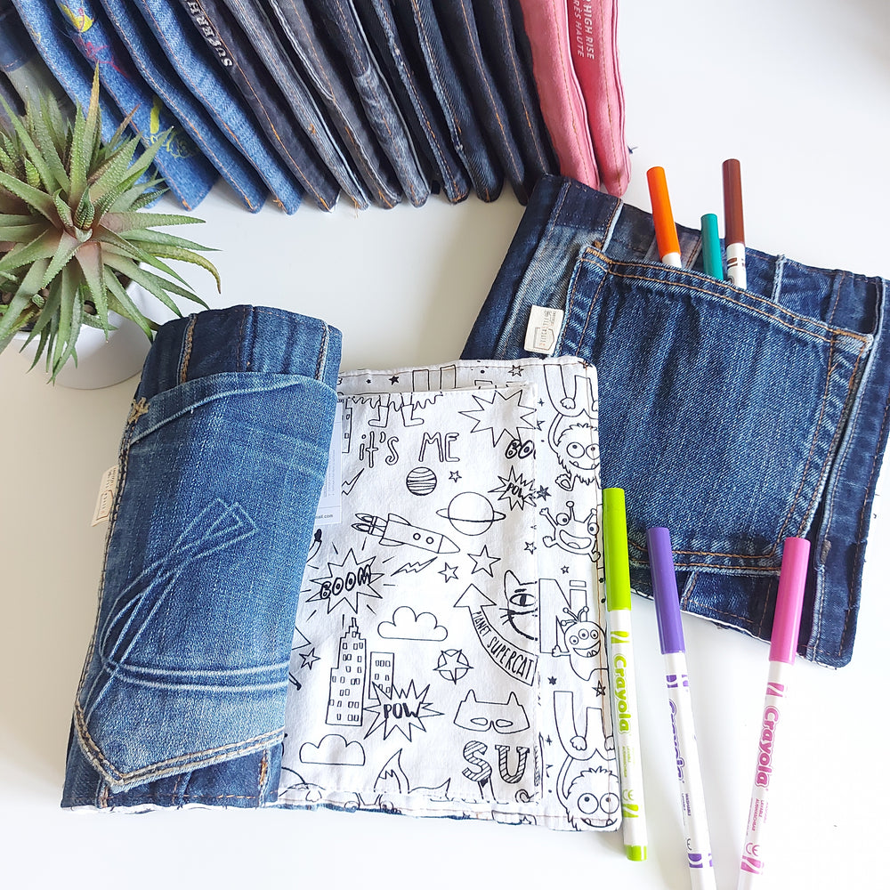 delycastef cahier coloriage lavable denim bleu ceinture alphabet