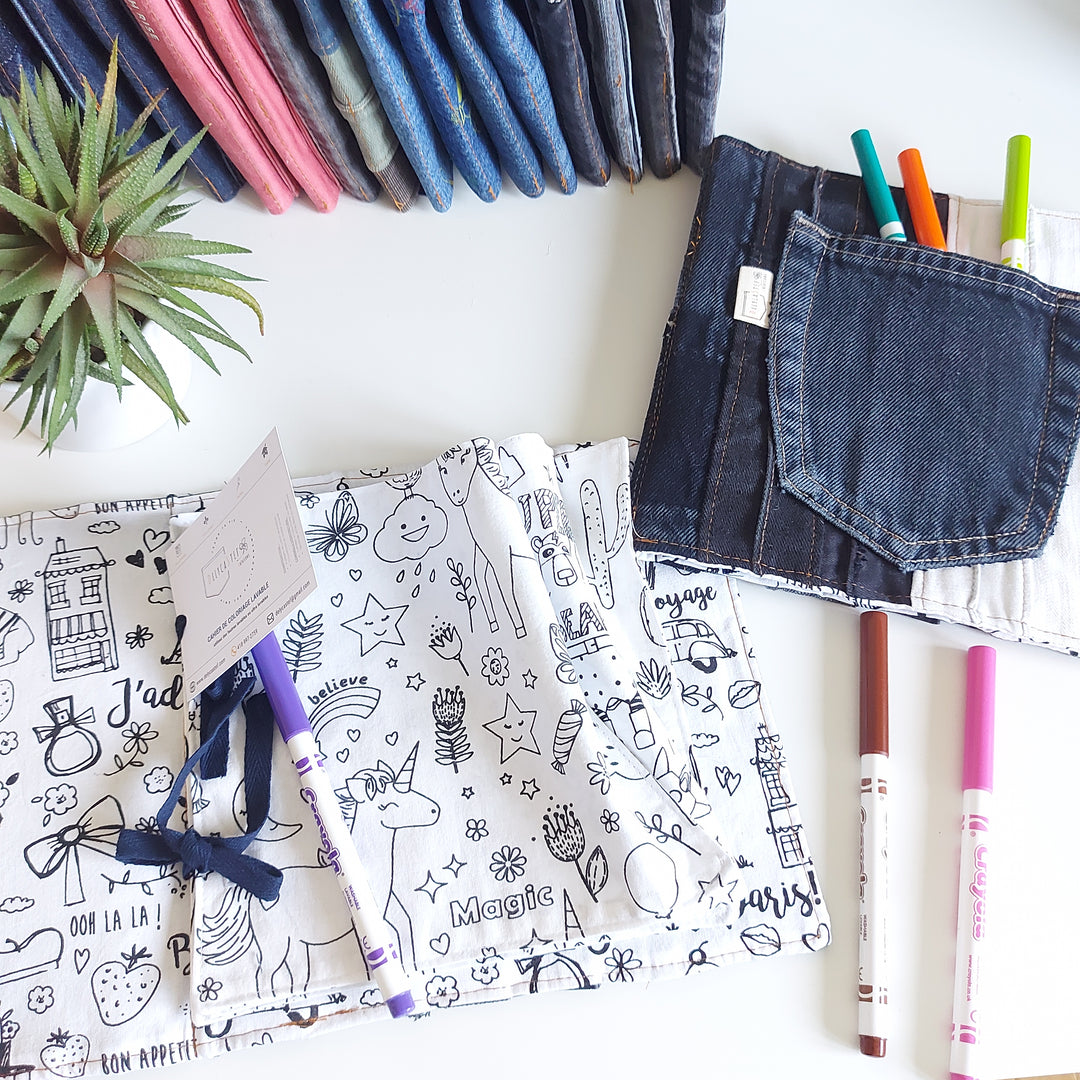 delycastef cahier coloriage lavable denim noir et blanc ceinture paris