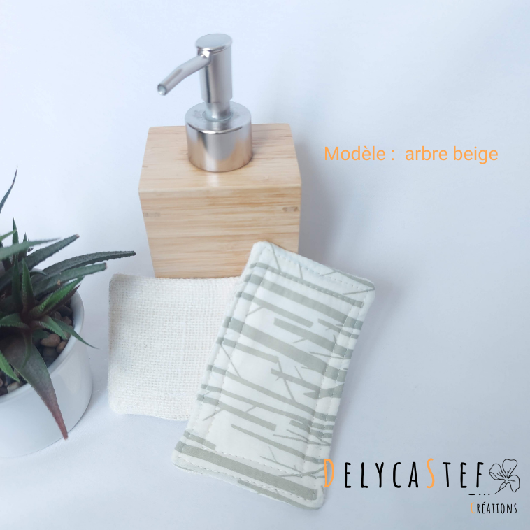 Éponge lavable et réutilisable - arbre beige - Delycastef