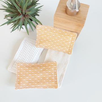 Washable and reusable sponges - set of 2 - khaki
