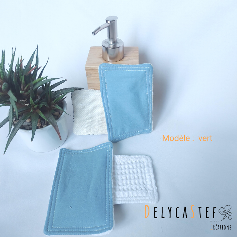 Éponges lavables et réutilisables - lot de 2- vert - Delycastef