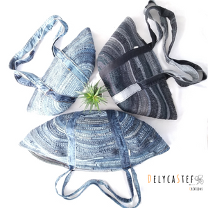 Panier d'épicerie en jean recyclé - couture - XXL - Delycastef