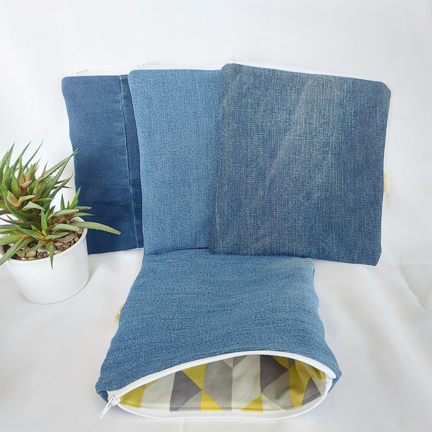 Sac à collation ou sandwich - jaune denim bleu - Delycastef